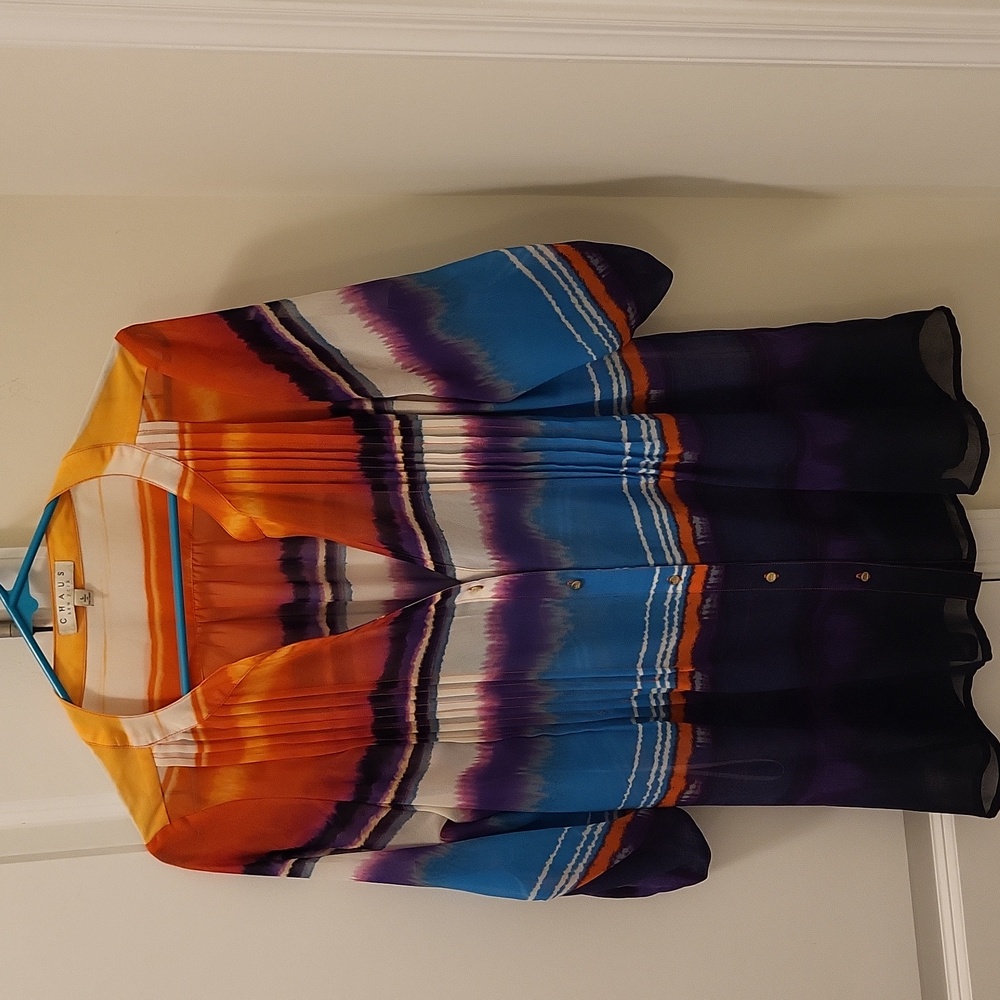 Abstract Sheer Blouse by Chaus- Lg
